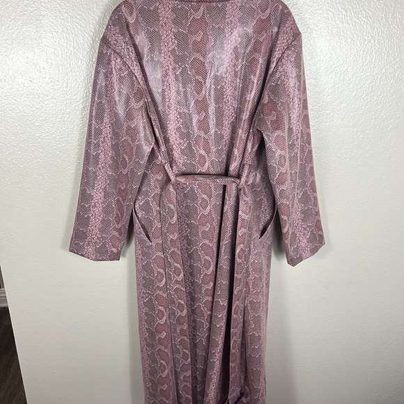 (SOLD)STAND STUDIO Faustine Long Coat Pink Faux Snake - Picture 7 of 13